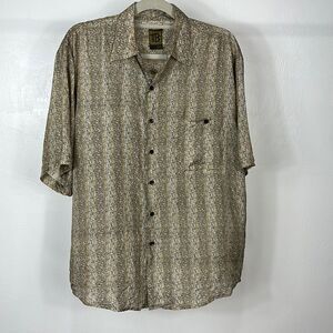Bruno B Floral Chest Pocket Short Sleeve Button Down Shirt Size 2XL